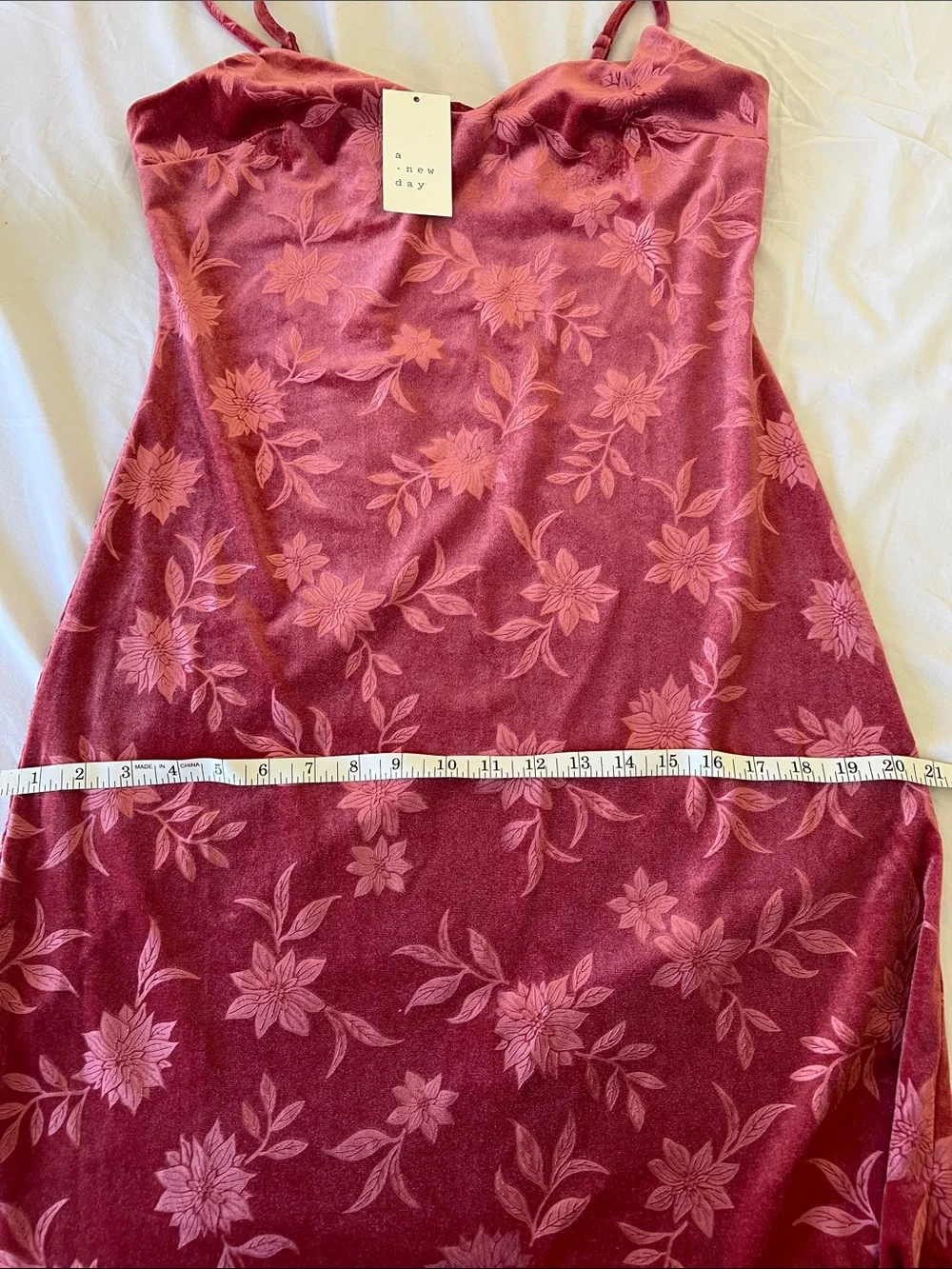 a new day Red Floral Velvet Slip Dress - Picture 7 of 7